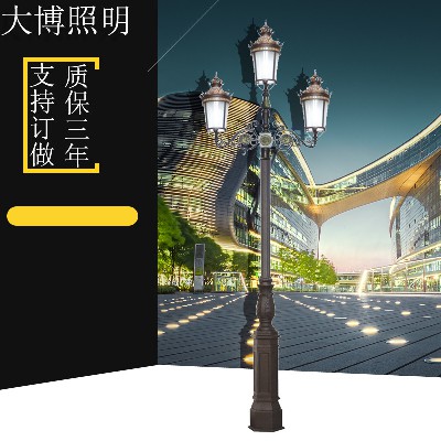 led市電路燈壓鑄鋁歐式庭院燈三頭防水古典古銅色小區(qū)裝飾照明燈