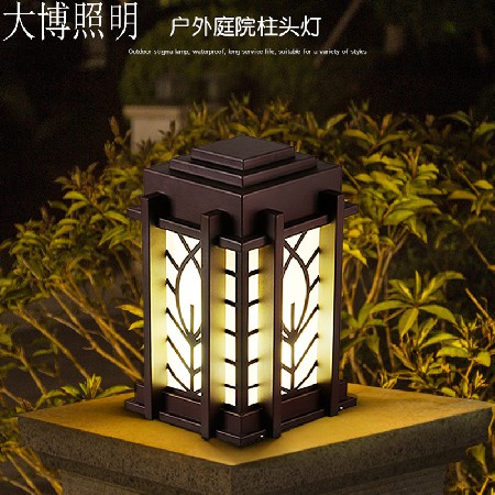 新古典LED柱頭燈特色立體拼接鋁制圍墻燈戶外庭院小區(qū)門(mén)柱圍墻