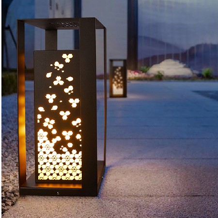 中式柱頭燈古典花韻落地式特色圍墻燈小區(qū)花園別墅LED草坪燈批發(fā)